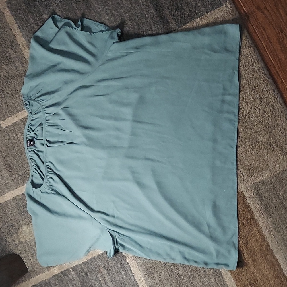 Teal Short Sleeve Blouse